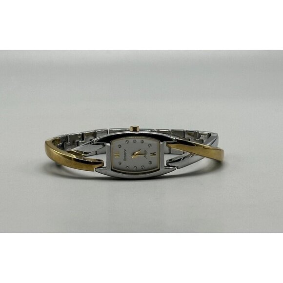 3/$30 Armitron Watch Women Silver Tone Cross Over Band New Battery 6.5" - Picture 4 of 11